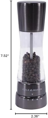COLE & MASON Derwent Pepper Grinder - Gunmetal Mill Includes Gourmet Precision Mechanism and Premium Peppercorns