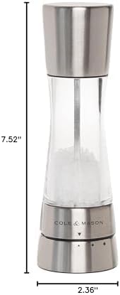 COLE & MASON Derwent Salt Grinder - Stainless Steel Mill Includes Gourmet Precision Mechanism and Premium Sea Salt