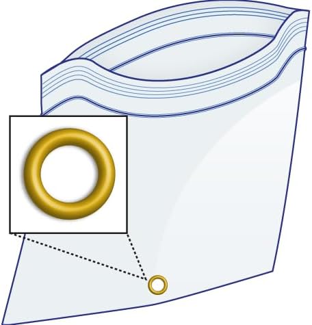 GPI - 10" x 13" Reclosable Zip Bags with Bottom Hang-hole & Pre-inserted 12" Twist-tie. 4 Mil Heavy-duty Resealable Zipper Baggy with Grommet/Metal Eyelet for Hanging (Insert Size 10x11.5) 500 Pack