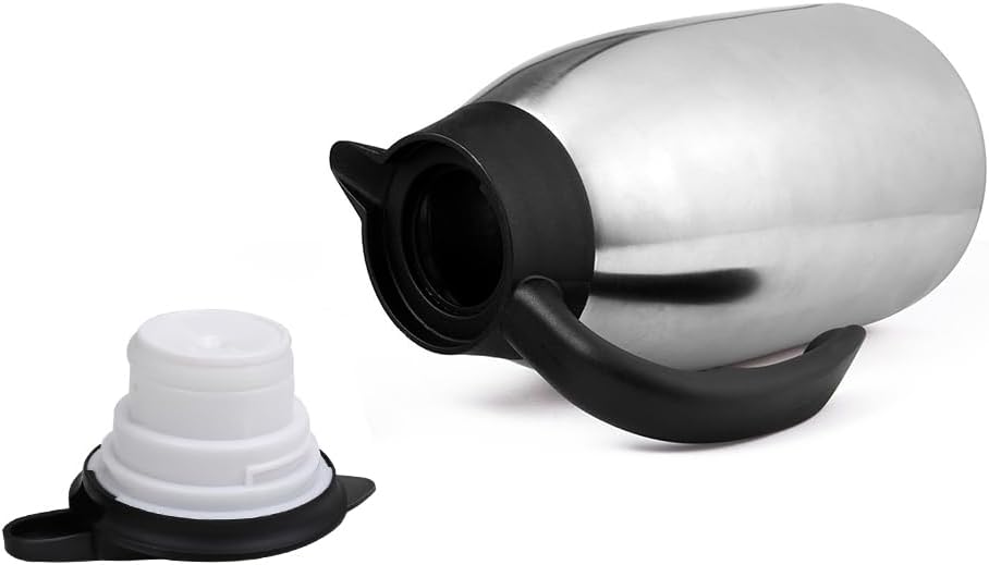 70oz Thermal Coffee Carafe, 2 Pack Airpot Insulated Coffee Urns Stainless Steel Vacuum Thermal Pot Dispenser for Coffee, Hot Water, Tea - Keep 12 Hours Hot, 24 Hours Cold (Silver)