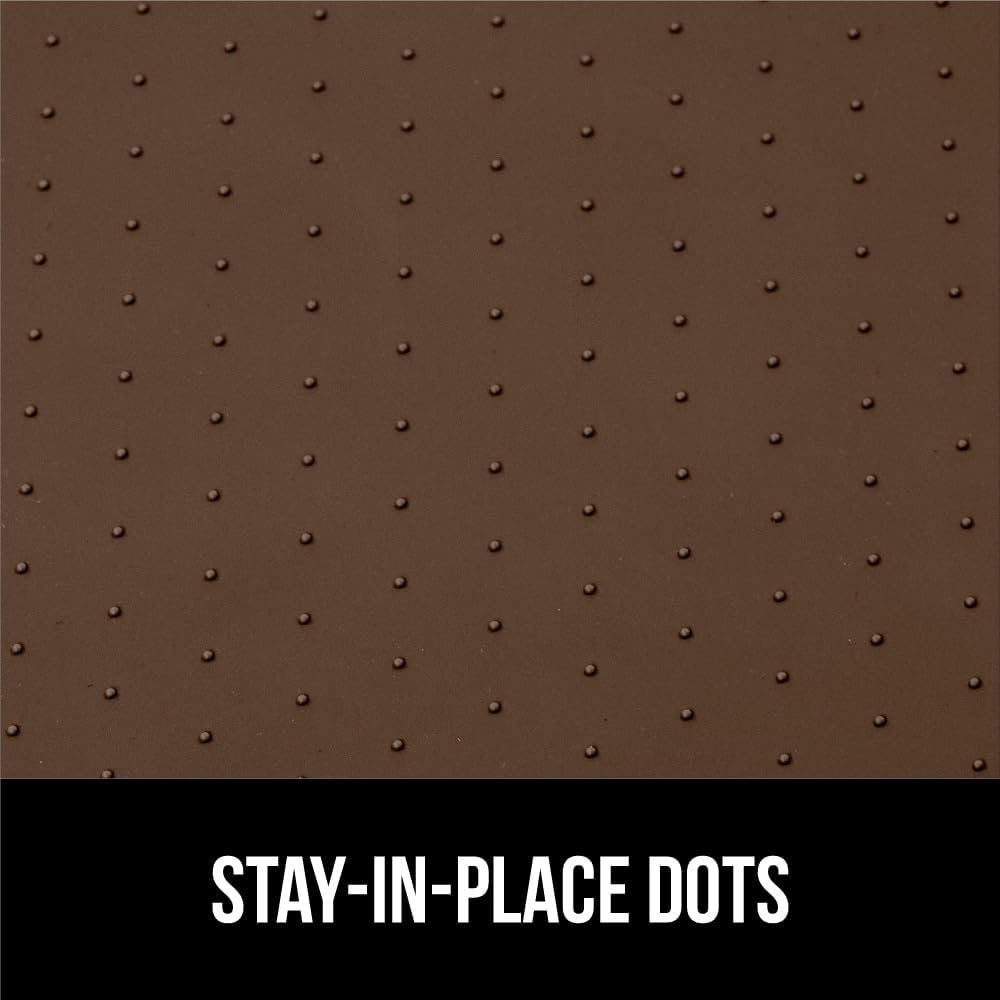 GORILLA GRIP Waterproof Silicone Under Sink Mat with Raised Lip for Kitchen and Bathroom, 34 x 22 in, Cabinet Shelf Liner Stay in Place Mats Dishwasher Safe Drawer Liner, Organizer Tray, Coffee