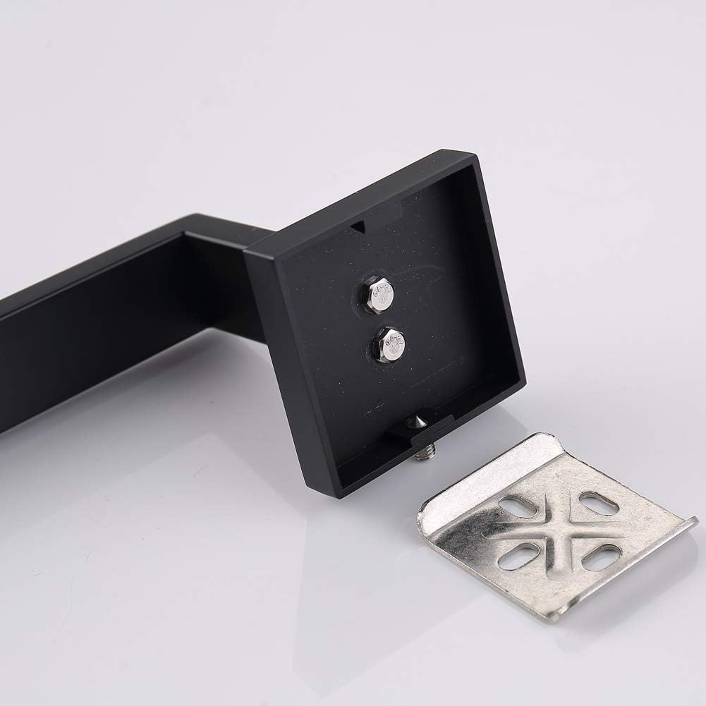 TASTOS 16 Inch Black Single Towel Bar Rack, SUS 304 Stainless Steel Bathroom Towel Bar Heavy Duty Towel Holder Kitchen Towel Rod, Wall Mount with Screws Towel Bar Rod Matte Black Finish