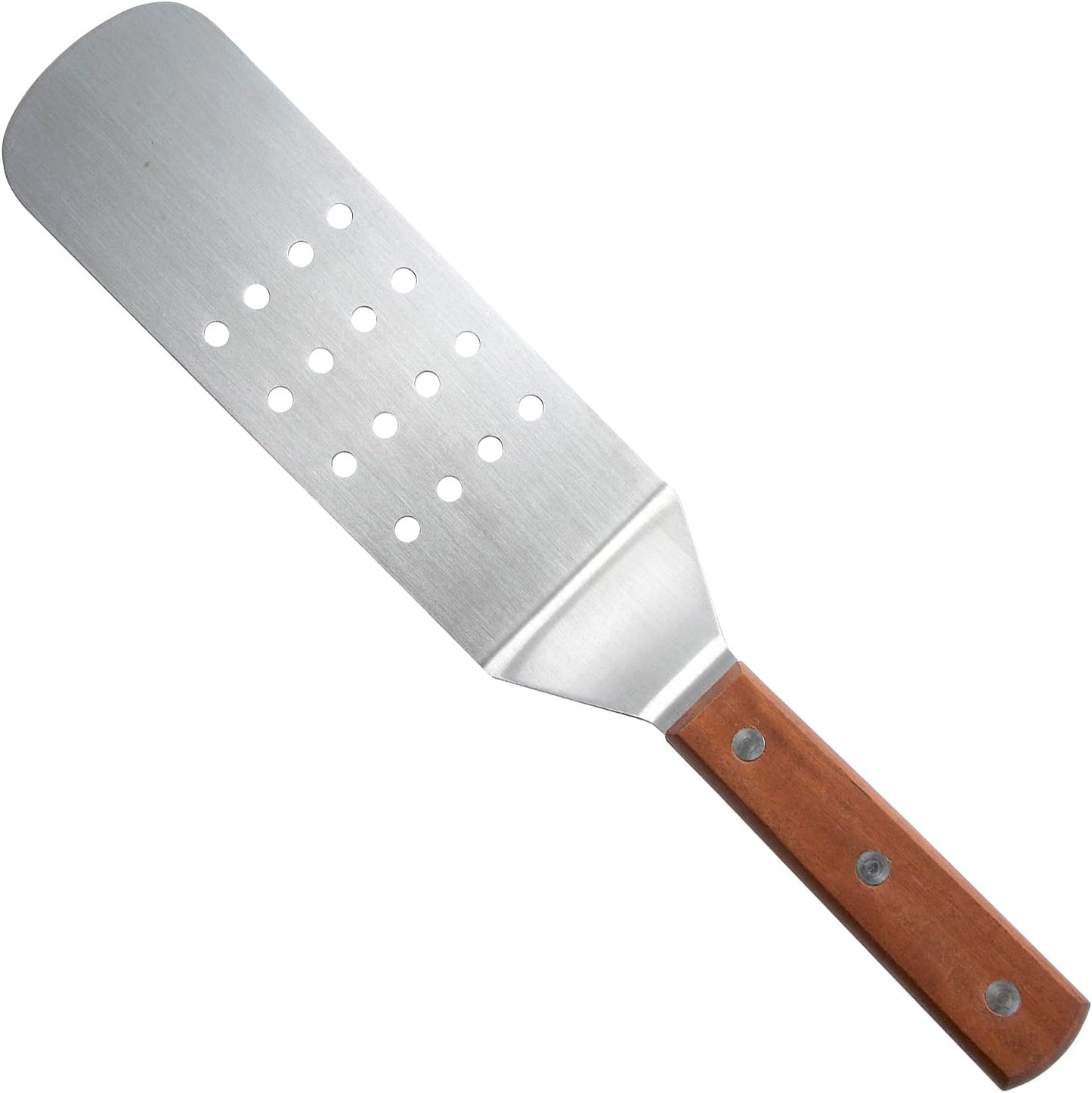 Winco Perforated Blade Flexible Spatula Turner, 9.5-Inch by 3-Inch, Medium, Stainless Steel, Brown
