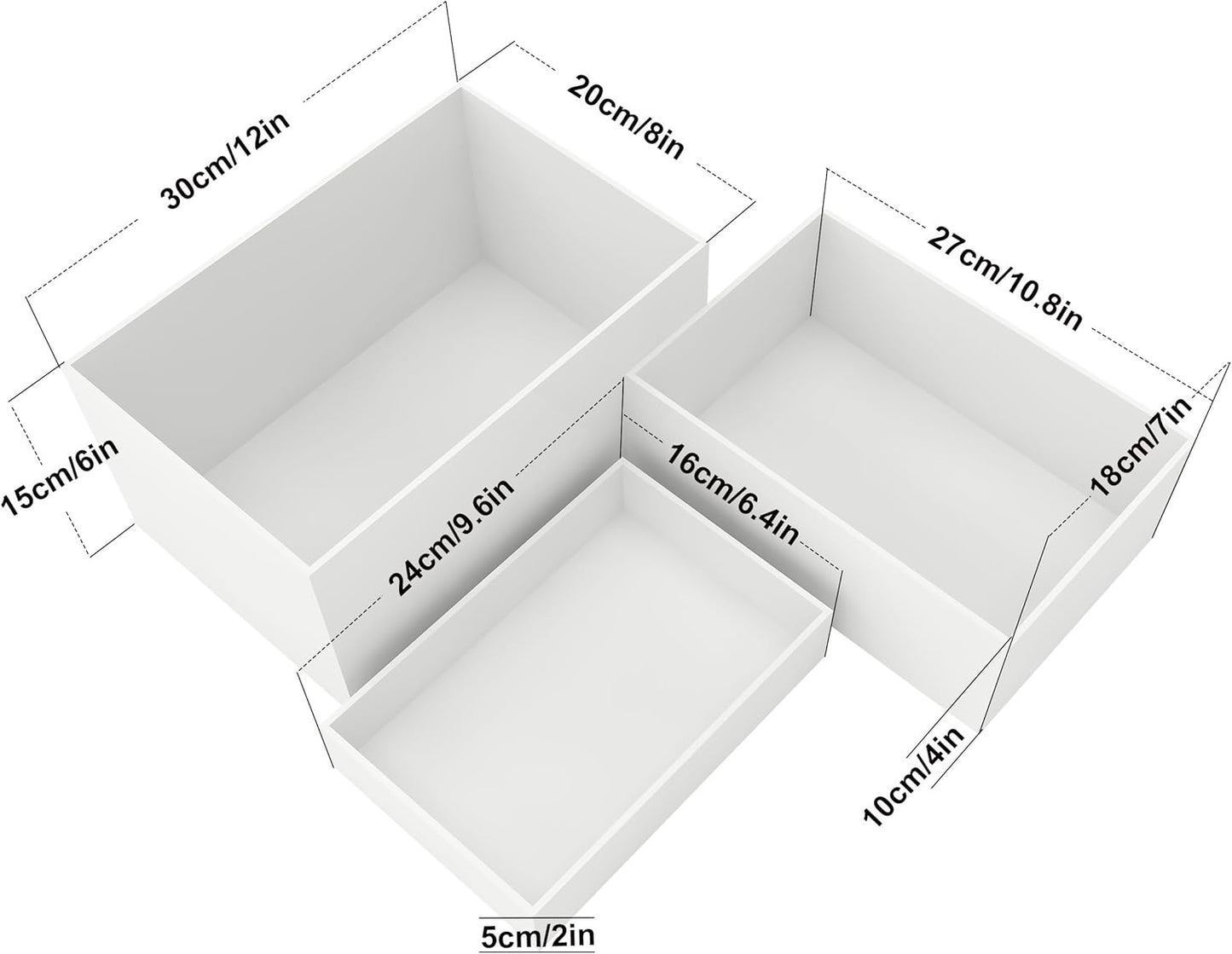 3 Pack White Buffet Food Risers, Step 12” 11”10” Size Acrylic Cube Box Display for Dessert Table Display Set Food Drink Collectibles Jewelry Figures, Display Stands for Retail Vendor Events,5 Side, Rectangle