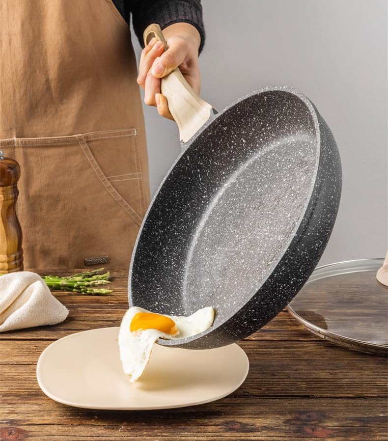 Nonstick Frying Pan Skillets 3-Piece Set 8/9.5/11 inch, Granite Coating Omelette Pan, 100% PFOA free Cookware Pan, Non Stick Stone Frying Pan Skillets Set