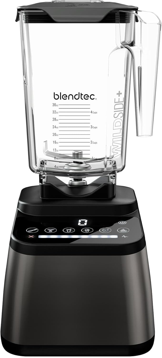 Blendtec Original Designer Series Blender and 90 Oz WildSide+ Jar - Kitchen Blender Bundle - Gunmetal