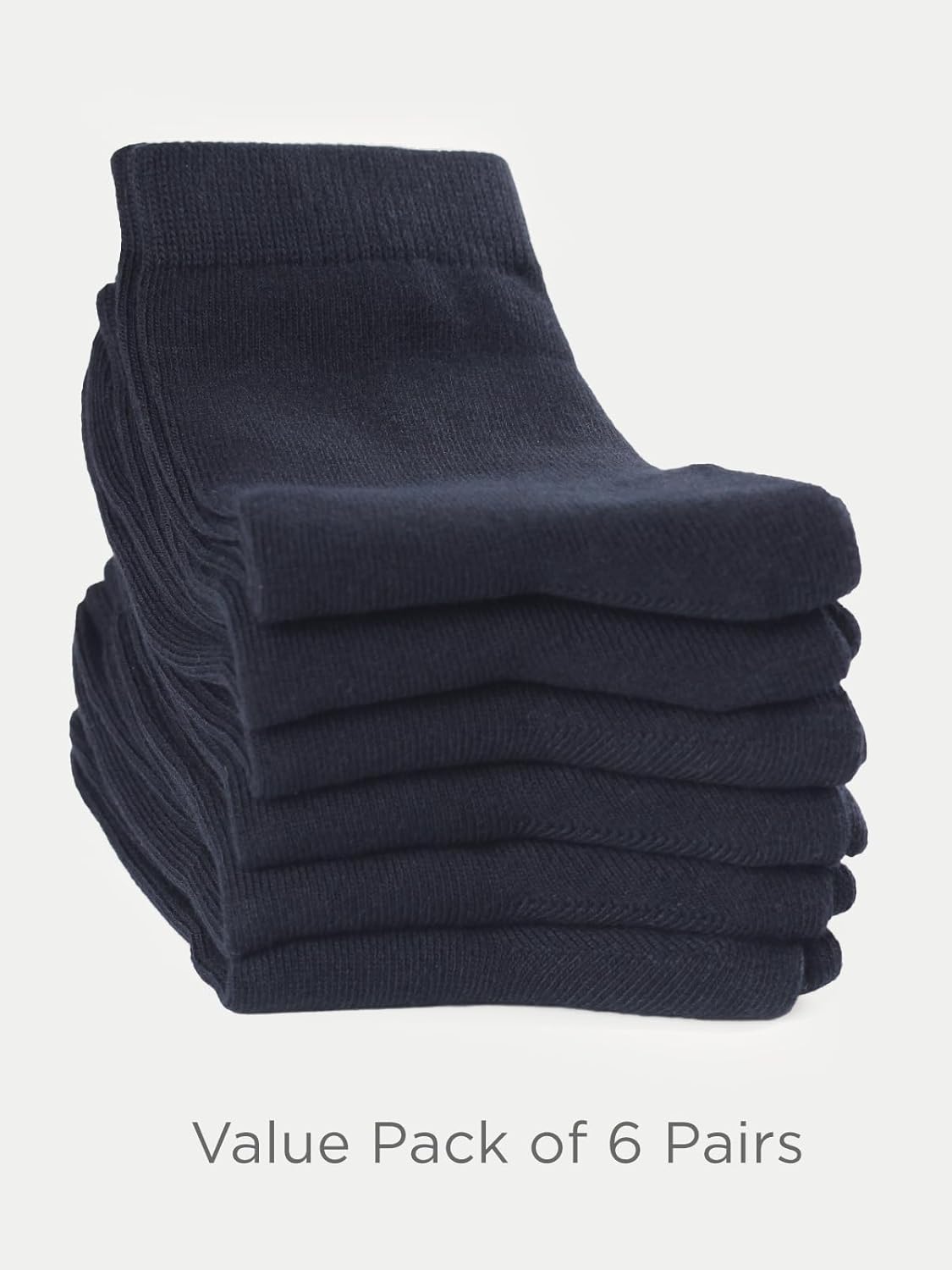 COTTON DAY Unisex Little Kids Youth Boys Girls Soft Cotton Crew Dress Socks Seamless Toe Black White Gray Navy 6 Pack