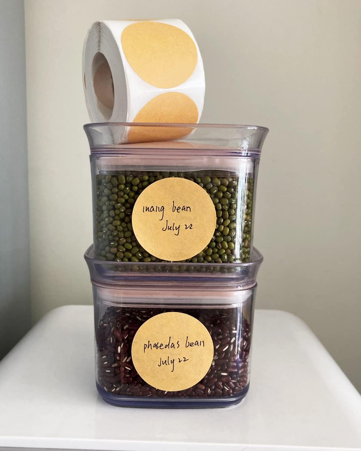 2 Inch Natural Brown Kraft Stickers (500 Per Roll), Round Blank Labels for Jars and Lid, Permanent Adhesive Kraft Stickers, Mason Jar Bottle Canning Labels