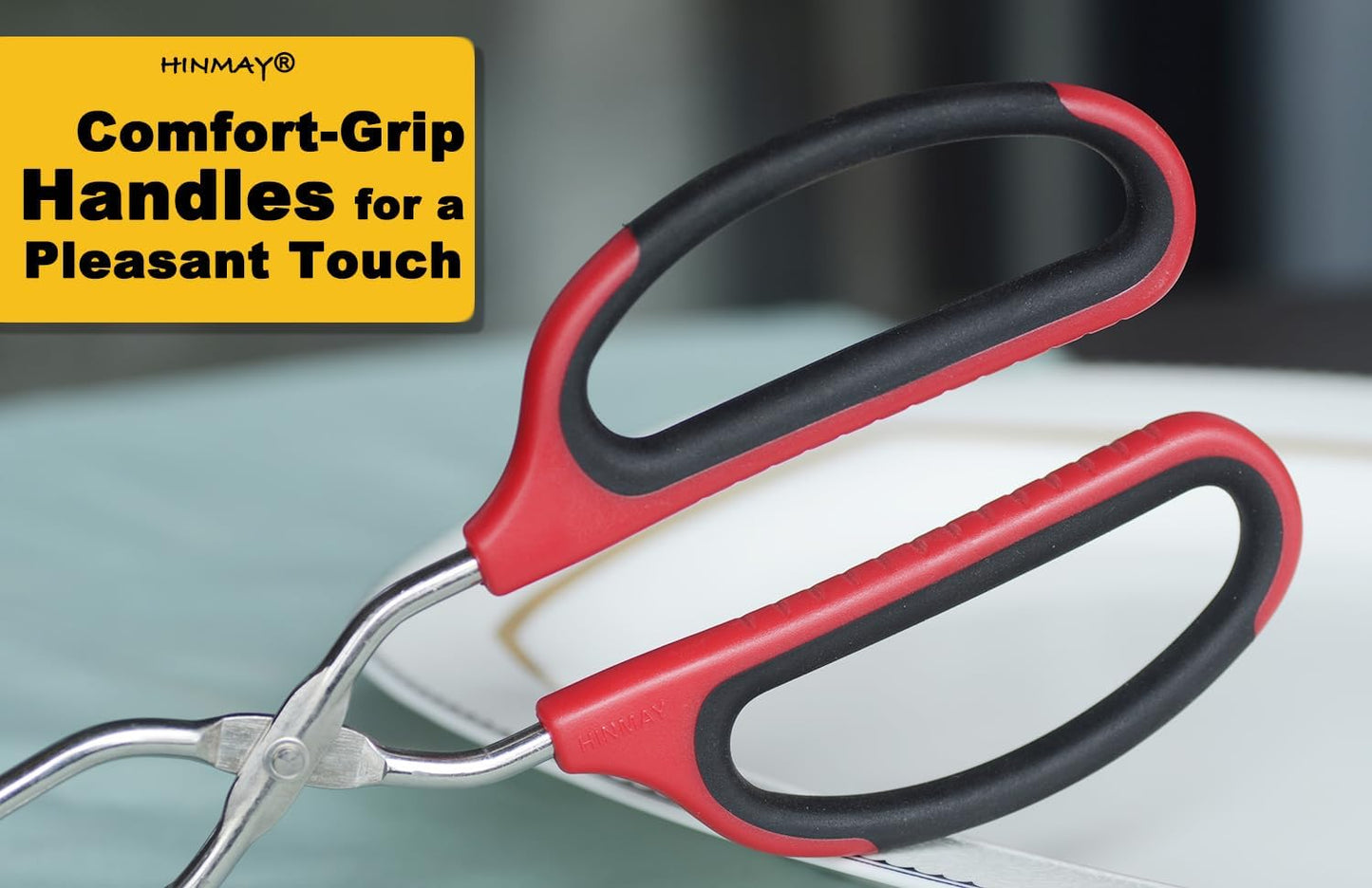 Stainless Steel Scissor Tongs 15-Inch Heavy Duty Grilling Tongs, Set of 2