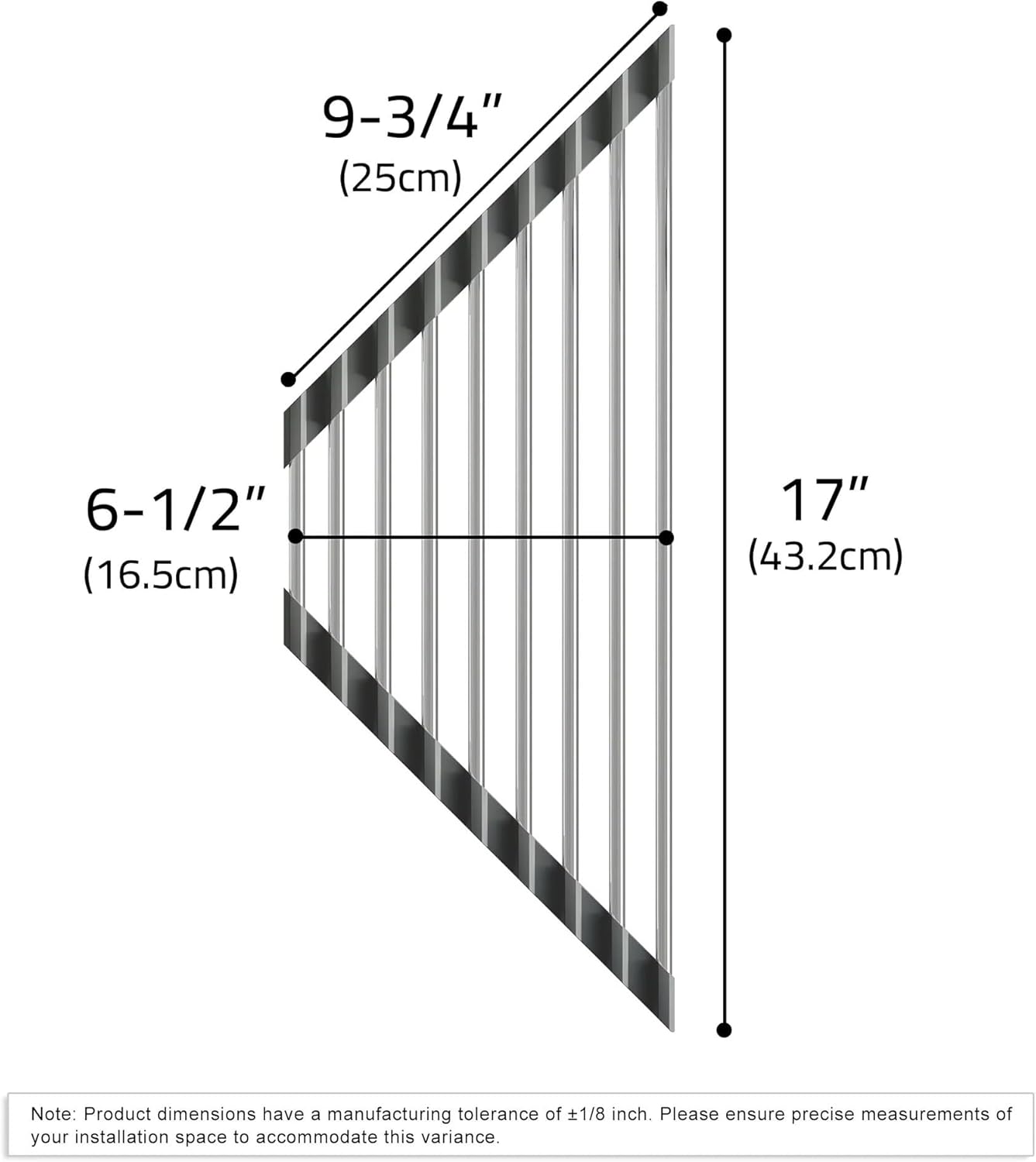 Dowell Over The Sink Roll Up Triangle Dish Drying Rack, 304 Stainless Steel, 9 Tubes, Dishwasher Safe, Food Safe, Heat Resistant, Foldable, Space-Saving, Sturdy, Multi-Purpose Sink Organizer