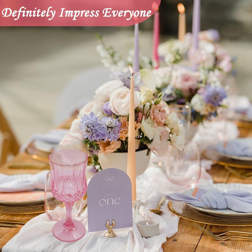 Plastic Wine Glasses,Plastic Goblets Vintage Style Cordial Drinking Glasses for Wedding Reception, Grand Event Party Supplies (48, Pink)