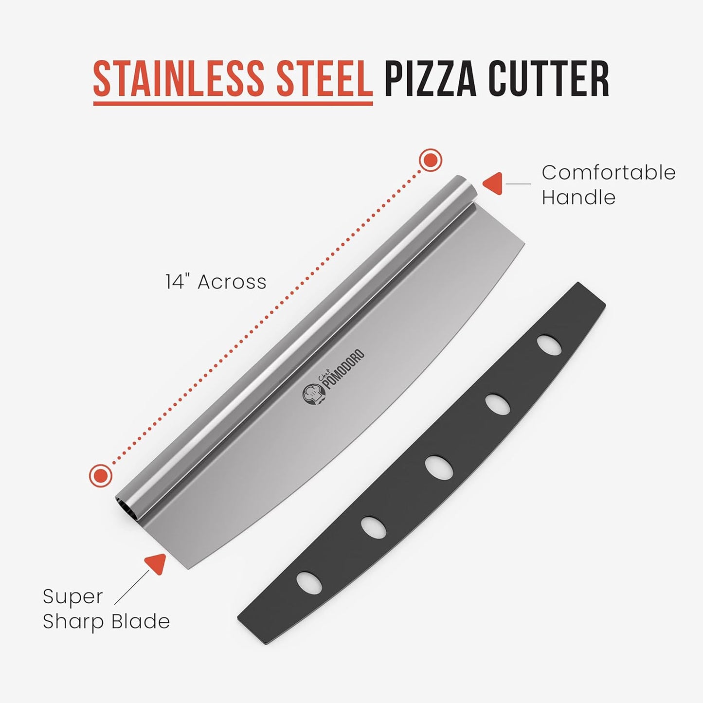 Chef Pomodoro Aluminum Metal Pizza Peel with Foldable Wood Handle for Easy Storage, Pizza Spatula, Gourmet Luxury Pizza Paddle for Baking Homemade Pizza Bread (12 x 14 inch + 14 inch Cutter)