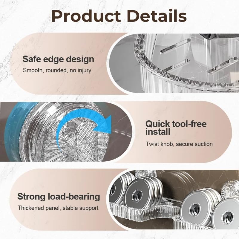 Universal Removable Faucet Storage Rack, No-Drill Bathroom Suction Storager Box, Thickened And Widened Panel Design, Water Automatically Drains Away, For Bathroom Kitchen (White)