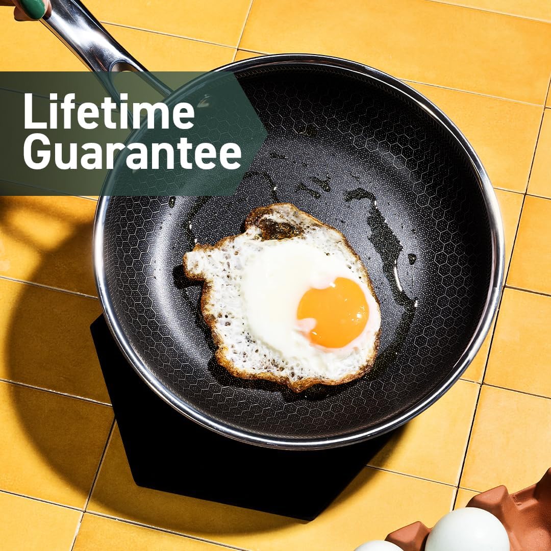 HexClad Hybrid Nonstick 7-Inch Frying Pan, Stay-Cool Handle, Dishwasher-Friendly, Oven-Safe Up to 900°F, Induction Ready, Compatible with All Cooktops