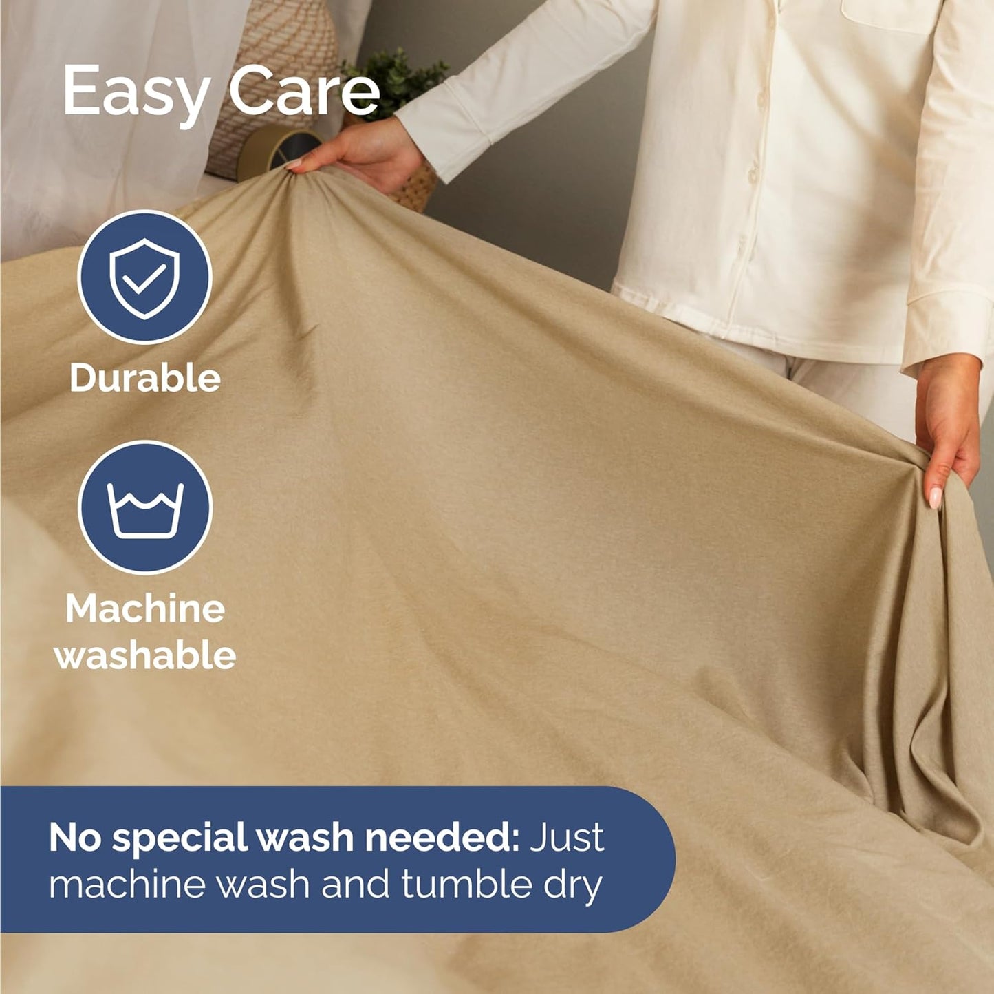 Twin Size 3 Piece Sheet Set - Comfy Breathable & Cooling Bed Sheets Set - Hotel Luxury Bedding for Women, Men, Kids, Teens, Boys & Girls - Deep Pockets, Soft & Wrinkle Free - Tan (Heathered Sheets)