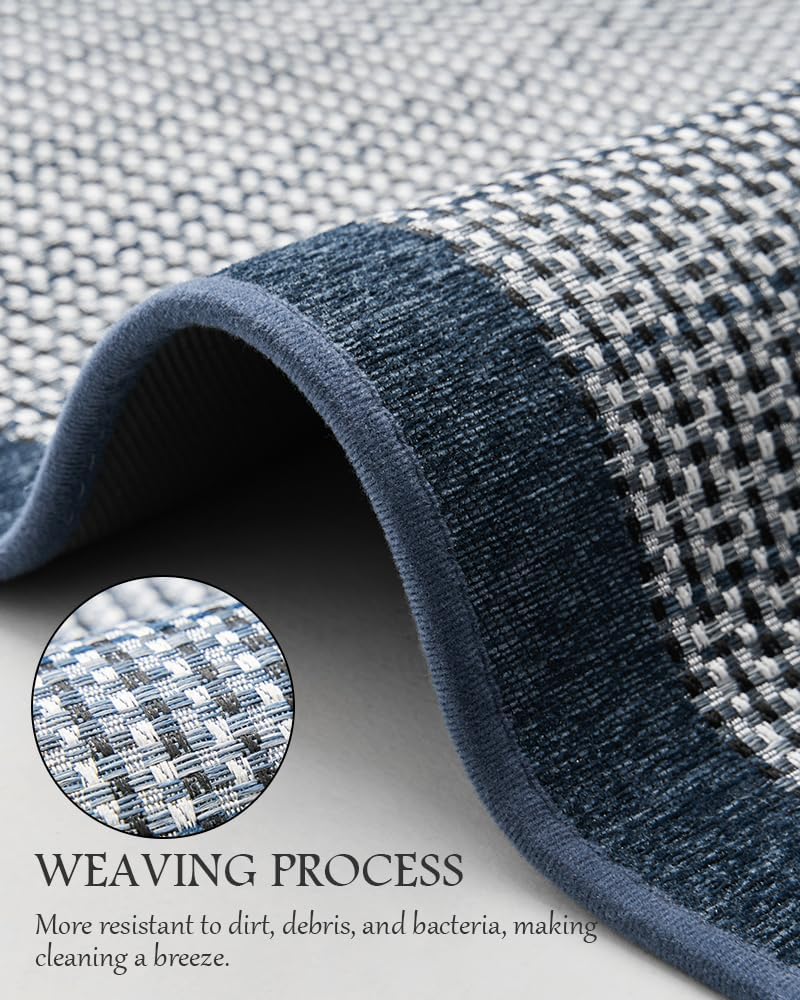 PADOOR Kitchen Mats for Floor, Kitchen Rugs Non Slip Washable, Rubber Backed Kitchen Runner Super Absorbent Kitchen Floor Mat Sink Rug, 20”x32” Blue