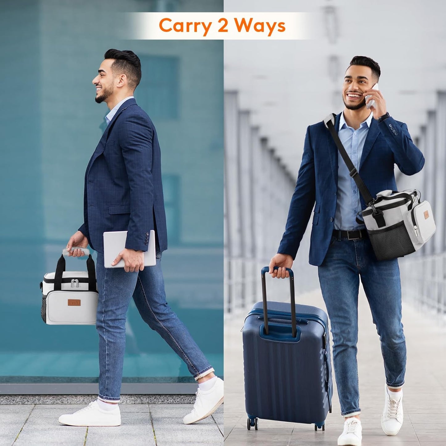 Lifewit Medium Lunch Bag Insulated Lunch Box Soft Cooler Cooling Tote for Adult Men Women, Sliver Gray 12-Can (9L)