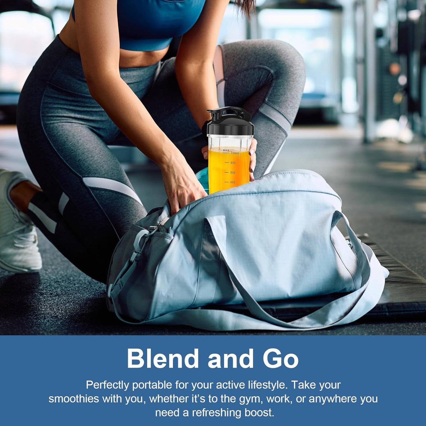 12-Piece Smoothie Blender Maker 25,000 RPM Personal Blender for Ice Crushing Smoothies & Frozen Drinks Nuts with 23oz, 32oz, 37oz Portable Cups Two 6-Leaf Stainless Steel Blades, Matte Black