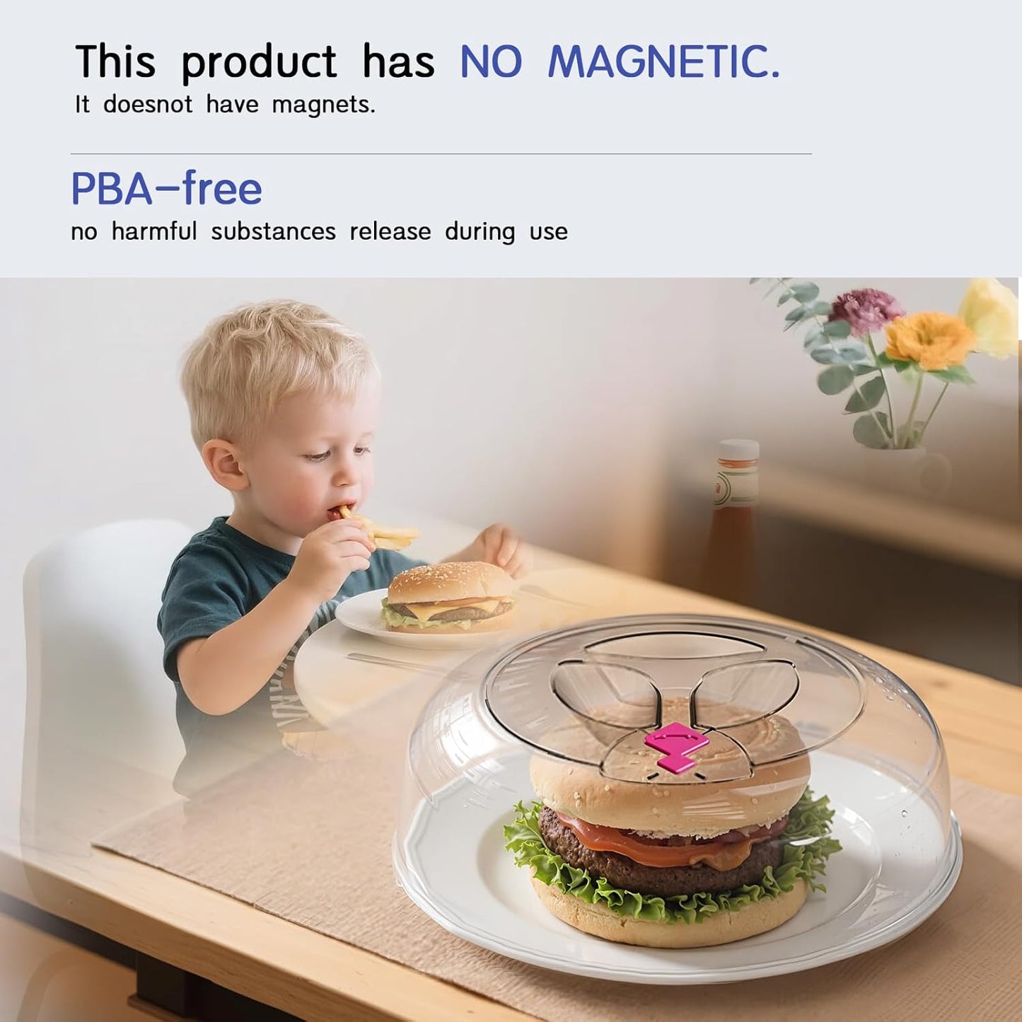 Microwave Splatter Cover 12 Inch Large Plate Cover for Microwave Oven 2 in 1 Food Grade Plastic with Silicone Air Vent Tall Lid BPA Free 2 Pack Clear