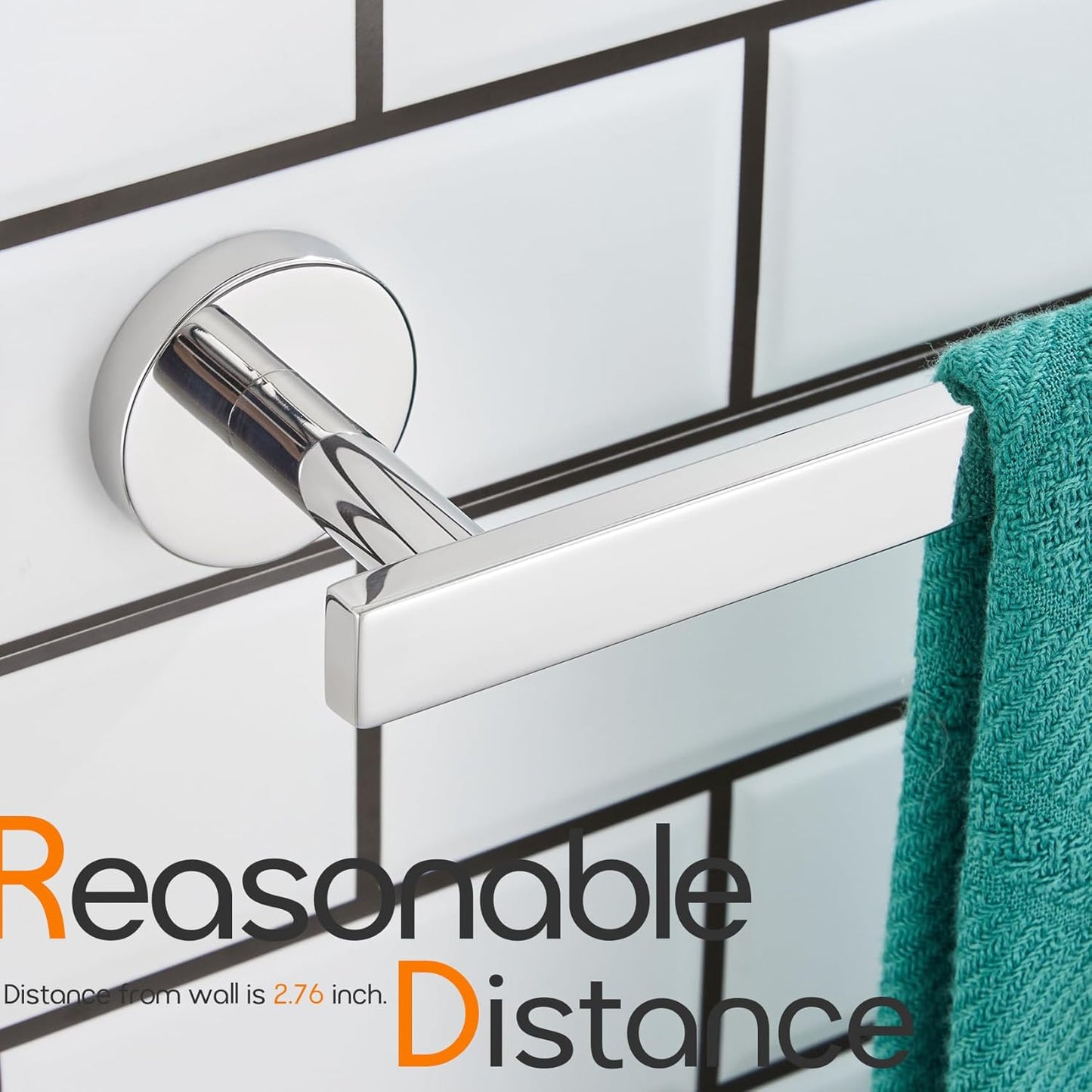 32 Inch Bathroom Towel Bar Bath Towel Rack Kitchen Towel Holder Long Towel Rails Wall Mounted SUS304 Stainless Steel Polished Chrome AN4001CH-L32