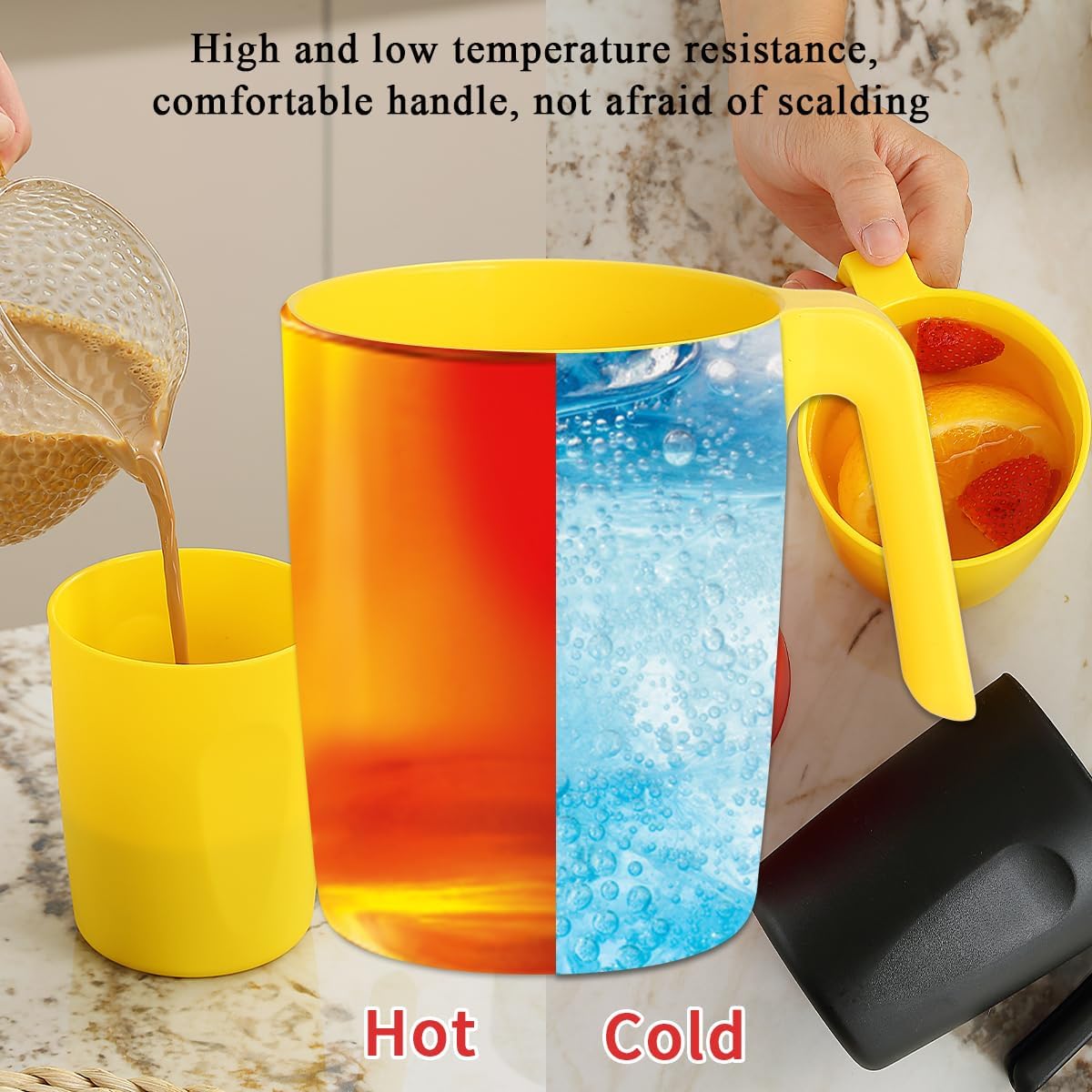 Kyraton Plastic Mug Set 12 Pieces, DE Color Unbreakable And Reusable Light Weight Travel Coffee Mugs Espresso Cups Easy to Carry And Clean, Dishwasher Safe