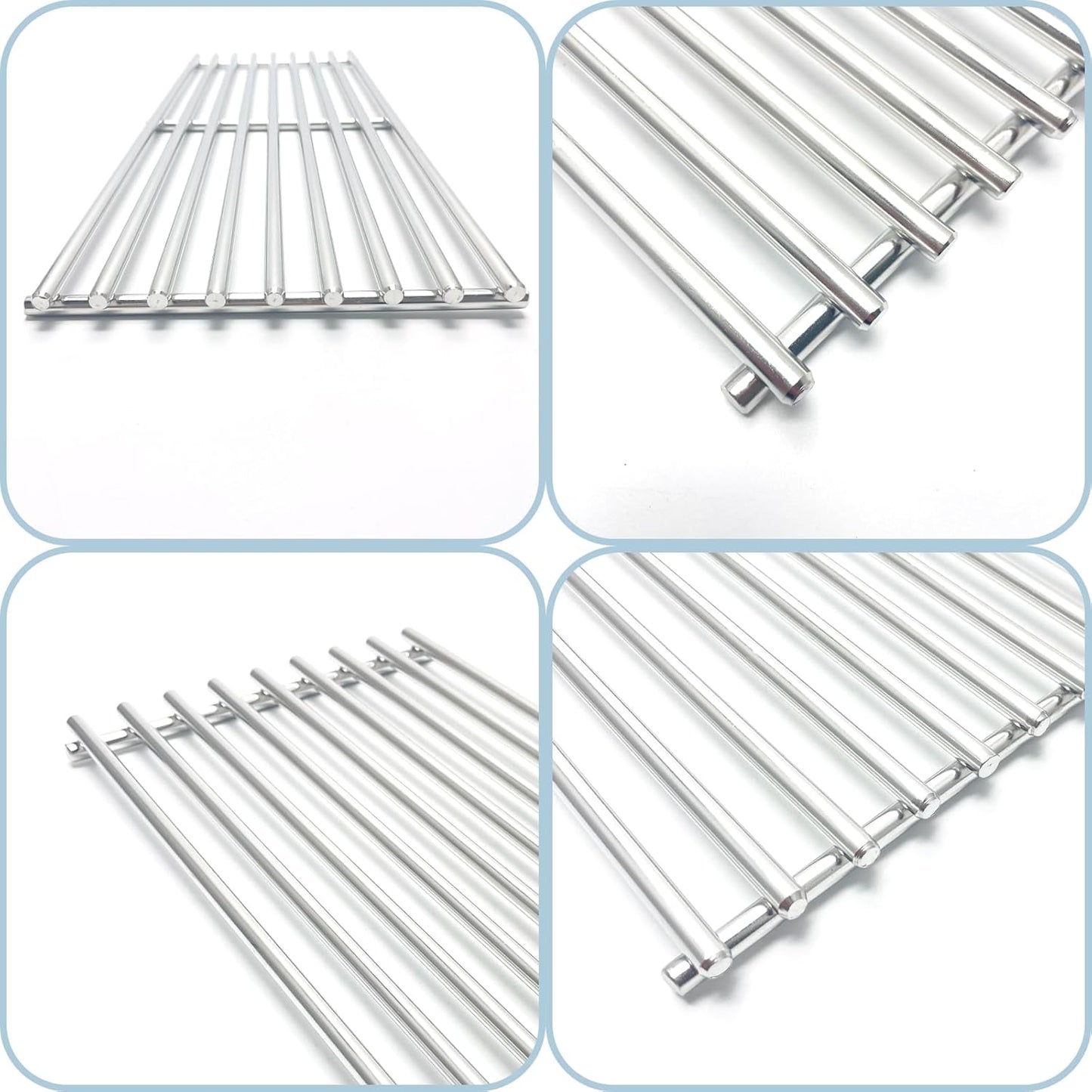 S024 Stainless Steel Grates for Broil King Baron 320, 340, 420, 440, 490 Huntington 2122-64 2122-67 6020-54 6020-57 6020-64 Broil-Mate 7020-54 7020-64 7120-64 Sterling Gas Grill 17-3/8"