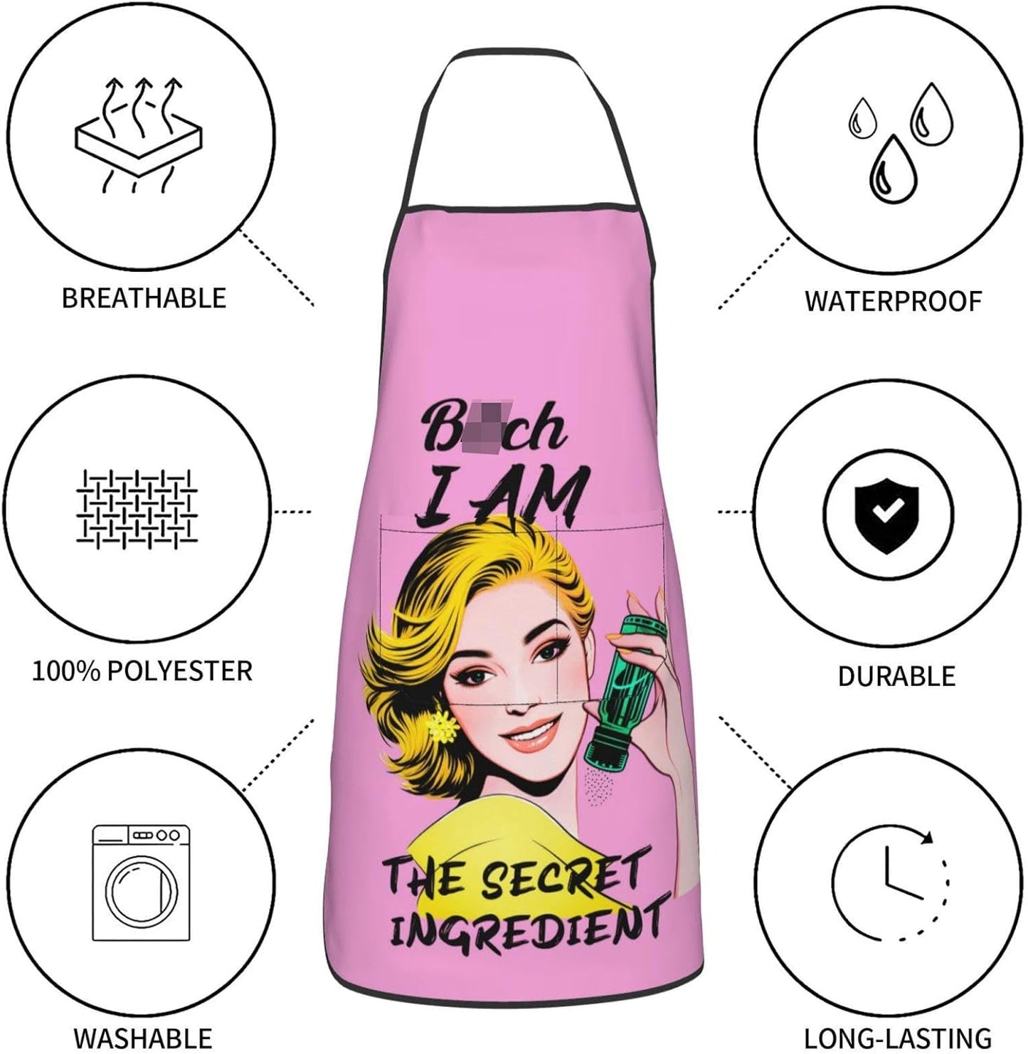 Women Men Bib Aprons Chef Cooking Aprons with Pockets for Kitchen Cooking BBQ Baking Grilling