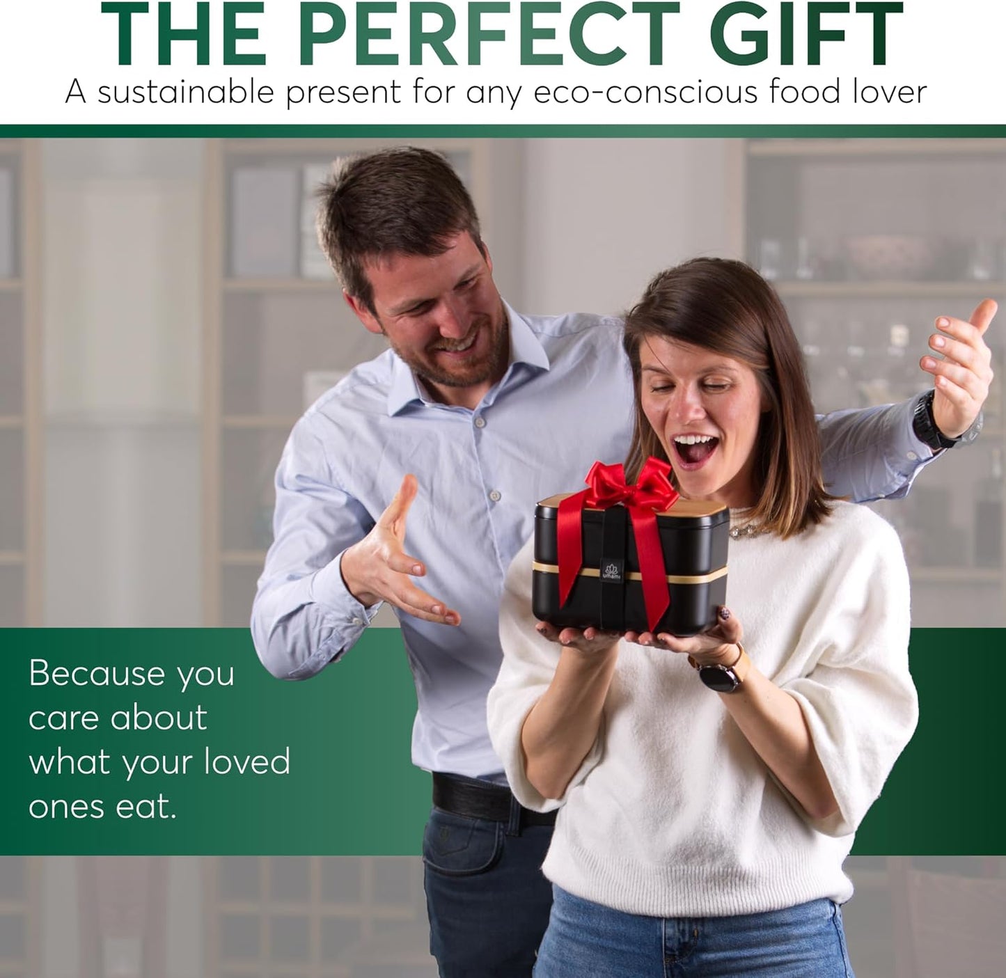 Umami Bento Lunch Box for Men & Women, Black Lotus, 68 oz