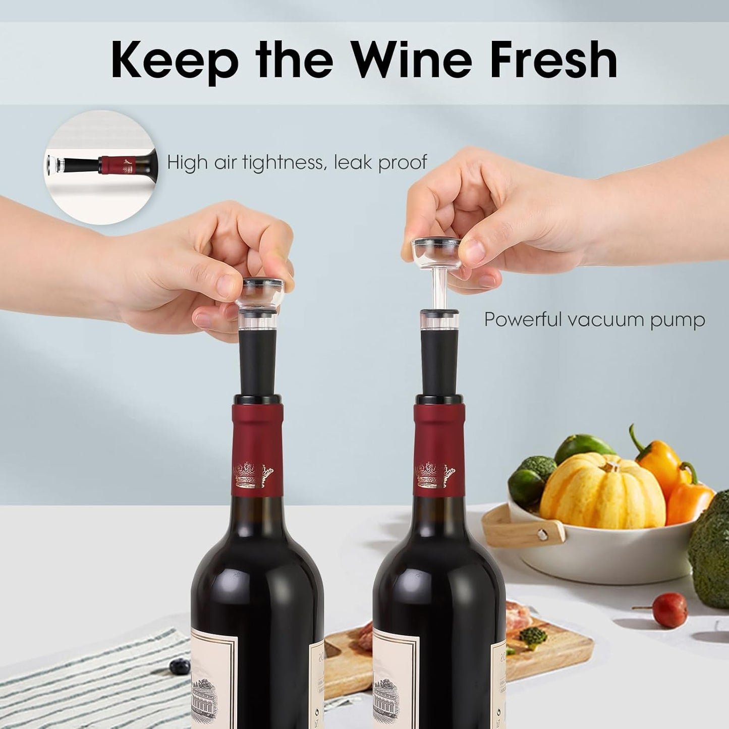 Beneno Multifunctional Wine Bottle Opener Gift Set - Wing Corkscrew, Foil Cutter, Vacuum Stopper & Aerator Pourer, Perfect for Wine Lovers Man Woman, Black Set