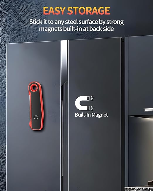 2026 Upgrade Meat Thermometer Digital for Cooking, 0.5s Instant Read Food Thermometer, ±0.5 ℉ Accuracy Kitchen Thermometer, Large LED Display, IP67 Waterproof for Grill, BBQ, Oven, Brewing, Baking