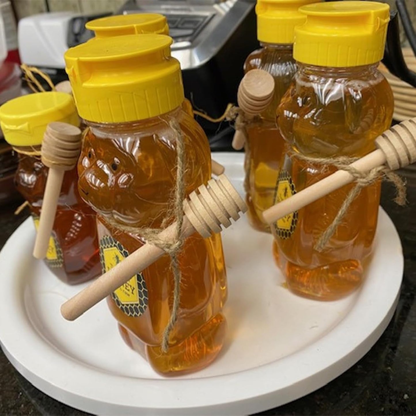 50 Pcs Honey Dipper Stick, 3 inch mini honey dipper, Wooden Honey Dippers Stick, Honey Stirrer Honey Wand for honey Collecting Dispensing Drizzling Jar Portable and Wedding Party