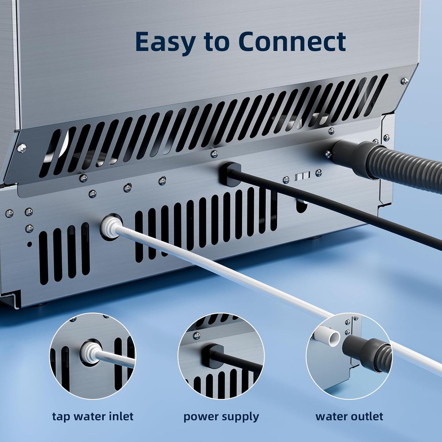 Antarctic Star Commercial Ice Maker Machine 79Lbs/24H, Self-Cleaning, Ice Scoop, Freestanding Ice Cube Machine for Home, Bar, Restaurant, Coffee Shop