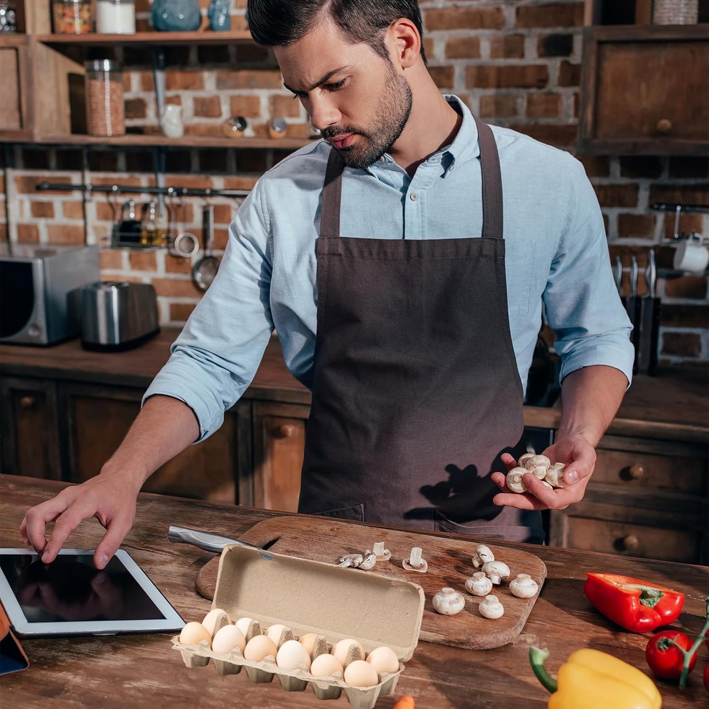 40 Pack Egg Cartons Cheap Bulk, 6 Count Egg Storage Containers Holder, Sturdy Natural Pulp Material Perfect for Storing Extra Eggs