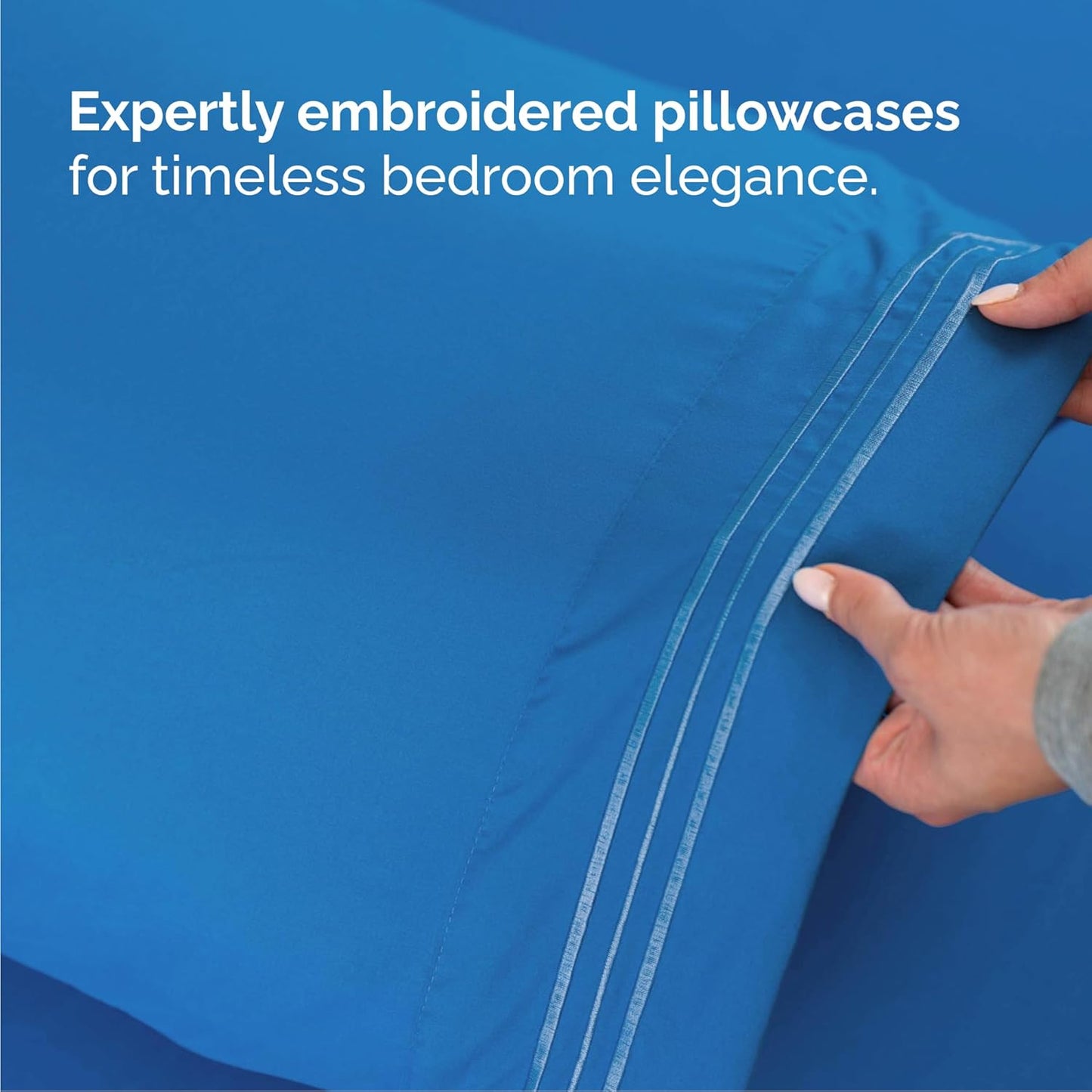 Queen Size 4 Piece Sheet Set - Comfy Breathable & Cooling Bed Sheets Set - Hotel Luxury Bedding for Women, Men, Kids, Teens, Boys & Girls - Deep Pockets, Soft and Wrinkle Free - Oeko-Tex - Royal Blue