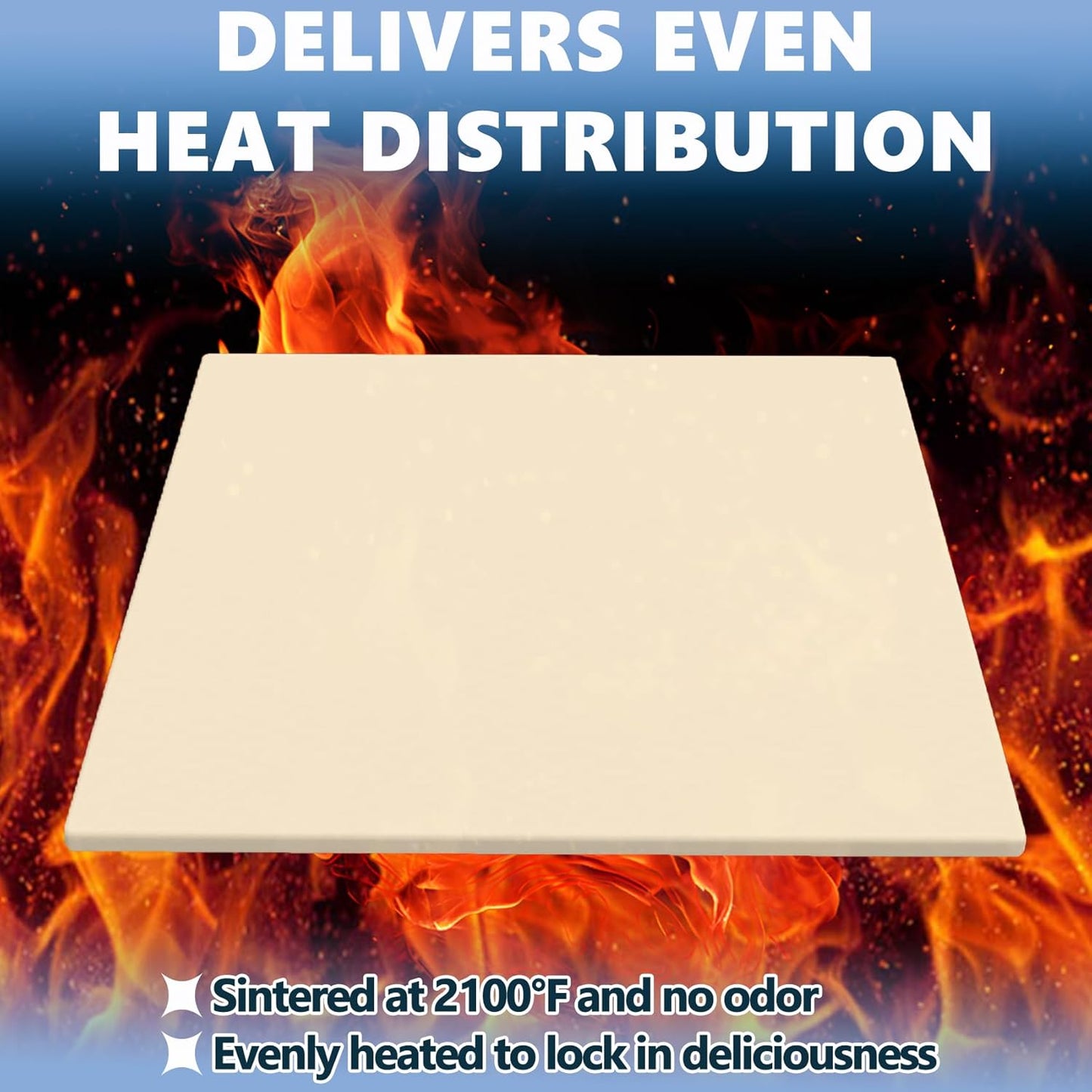 SafBbcue Square Cordierite Pizza Stone Ideal for Ooni Koda & Fyra 12 Uuni Pizza Oven Most Similar Size Oven and Grill 13.2" x 13.2" x 0.4" Ceramic Baking Stone BBQ Baking Accessories