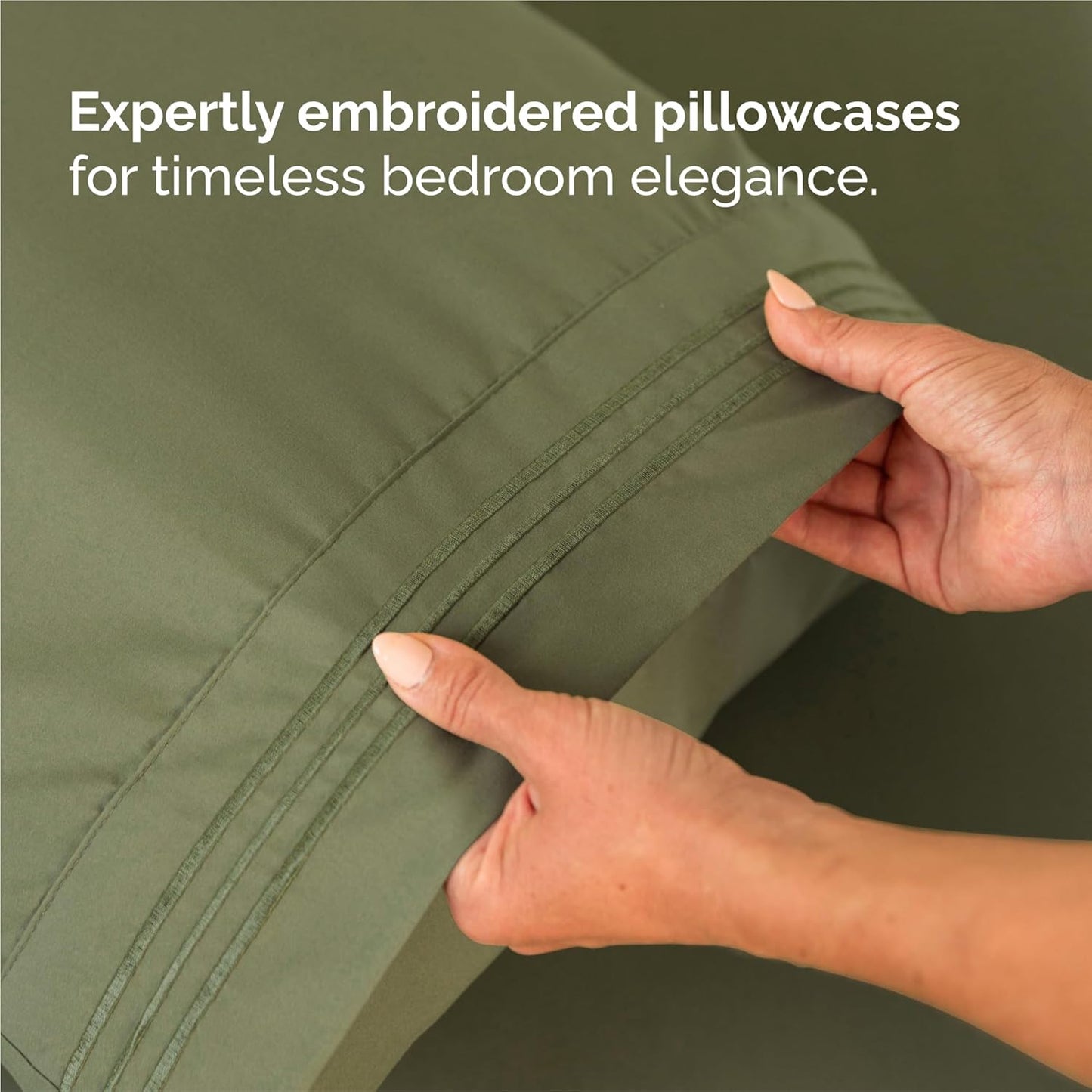 King Size 4 Piece Sheet Set - Comfy Breathable & Cooling Bed Sheets Set - Hotel Luxury Bedding for Women, Men, Kids, Teens, Boys & Girls - Deep Pockets, Soft and Wrinkle Free - Oeko-Tex - Sage Green