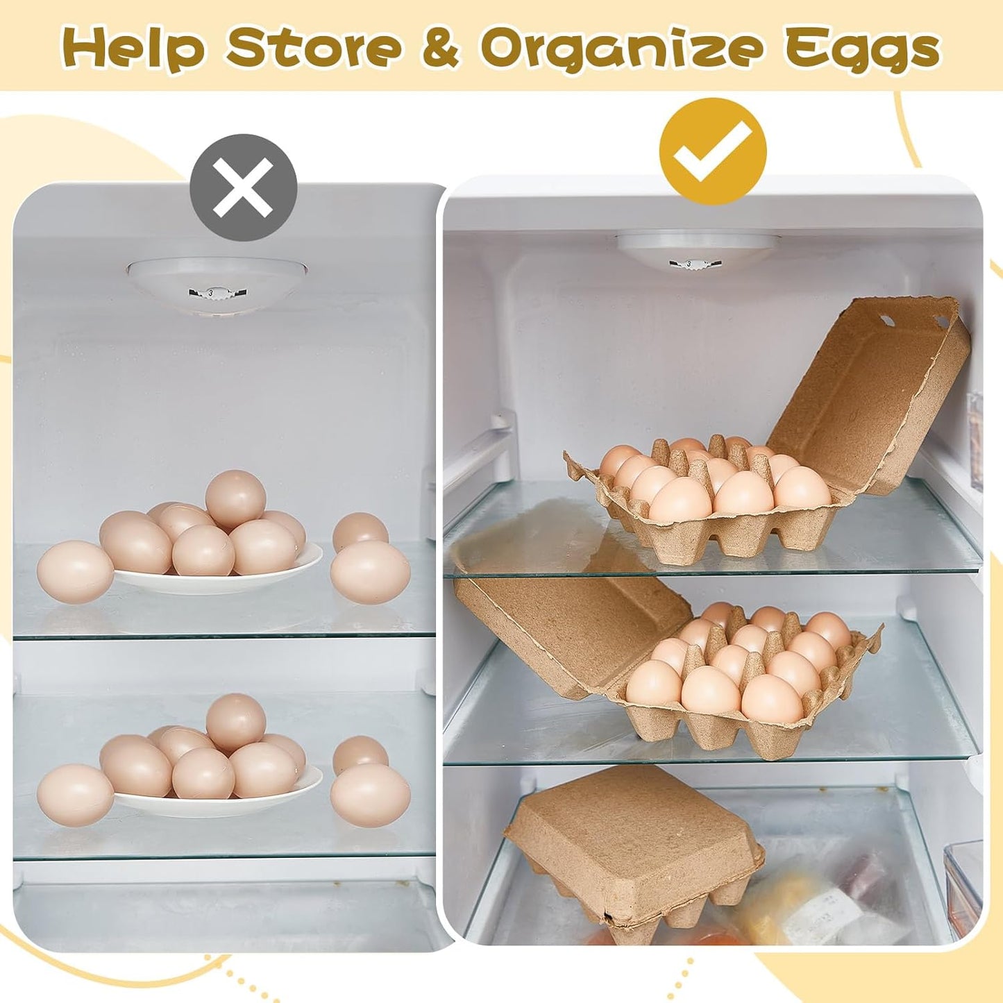 Rtteri 150 Pieces Paper Pulp Egg Cartons 3x4 Style Vintage Blank Egg Cartons for Fresh Duck Quail Storage Kitchen Family Farmhouse