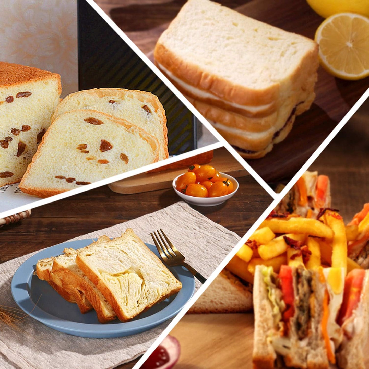 CHEFMADE Pullman Loaf Pan with Lid, 1Lb Dough Capacity Non-Stick Rectangle Corrugated Bread Pan, Carbon Steel Bakeware Toast Mold with Cover for Baking Bread - Black