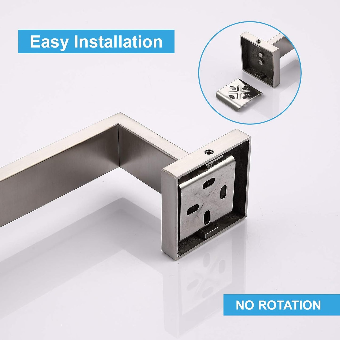 TASTOS 23.6 Inch Black Single Towel Bar Rack, SUS 304 Stainless Steel Bathroom Towel Bar Heavy Duty Towel Holder Kitchen Towel Rod, Wall Mount with Screws Towel Bar Rod Brushed Nickel Finish…