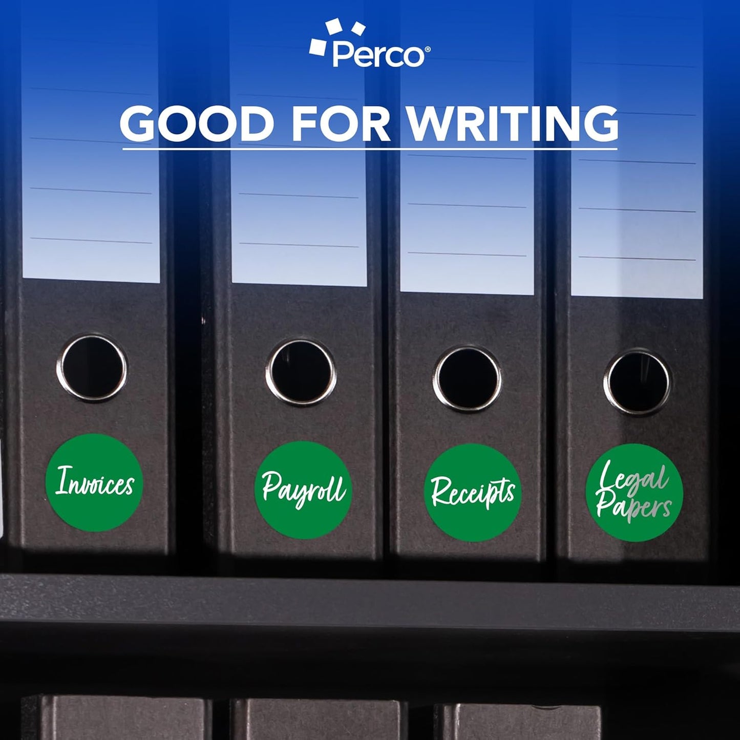 Perco Green 3-Inch Perforated Circle Dot Sticker Labels — 10 Rolls, 5,000 Round Stickers — with Permanent Adhesive for Moving Boxes, Sale Signage, Displays, Status Messaging—Made in USA