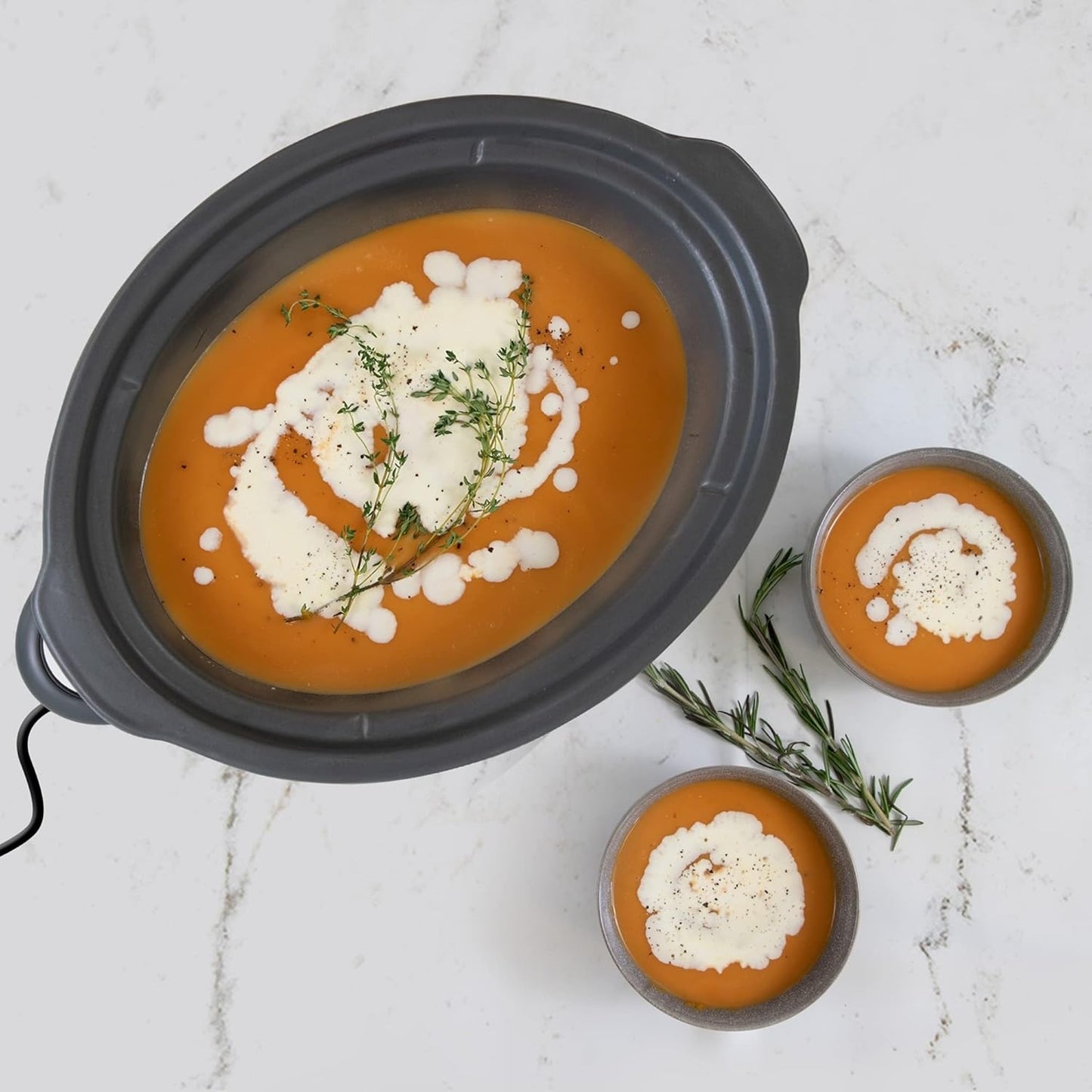 Kenmore 5 Quart Slow Cooker - Mini Crock Pot With Glass Lid, Stainless Steel Electric Cookers, Warm Rice & Sous Vide Stew, Soup, Lunch, Dishwaher Safe Non-Stick Ceramic Insert, 5 lb Chicken 3 lb Roast