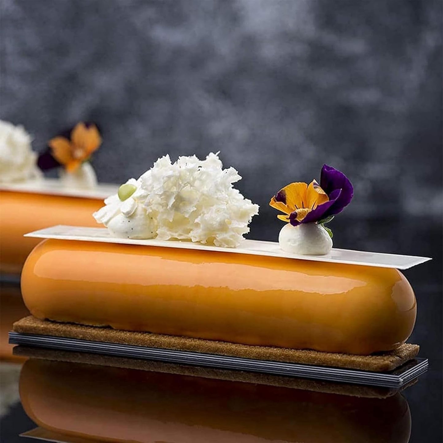 OCPO KITCHEN Eclair Silicone Mold for Baking Mousse Cake Dessert Pastry Chocolate, Ice Cream Mould, Cake Decoration Mold, Fashion Eclair Shape (6-Cavity)