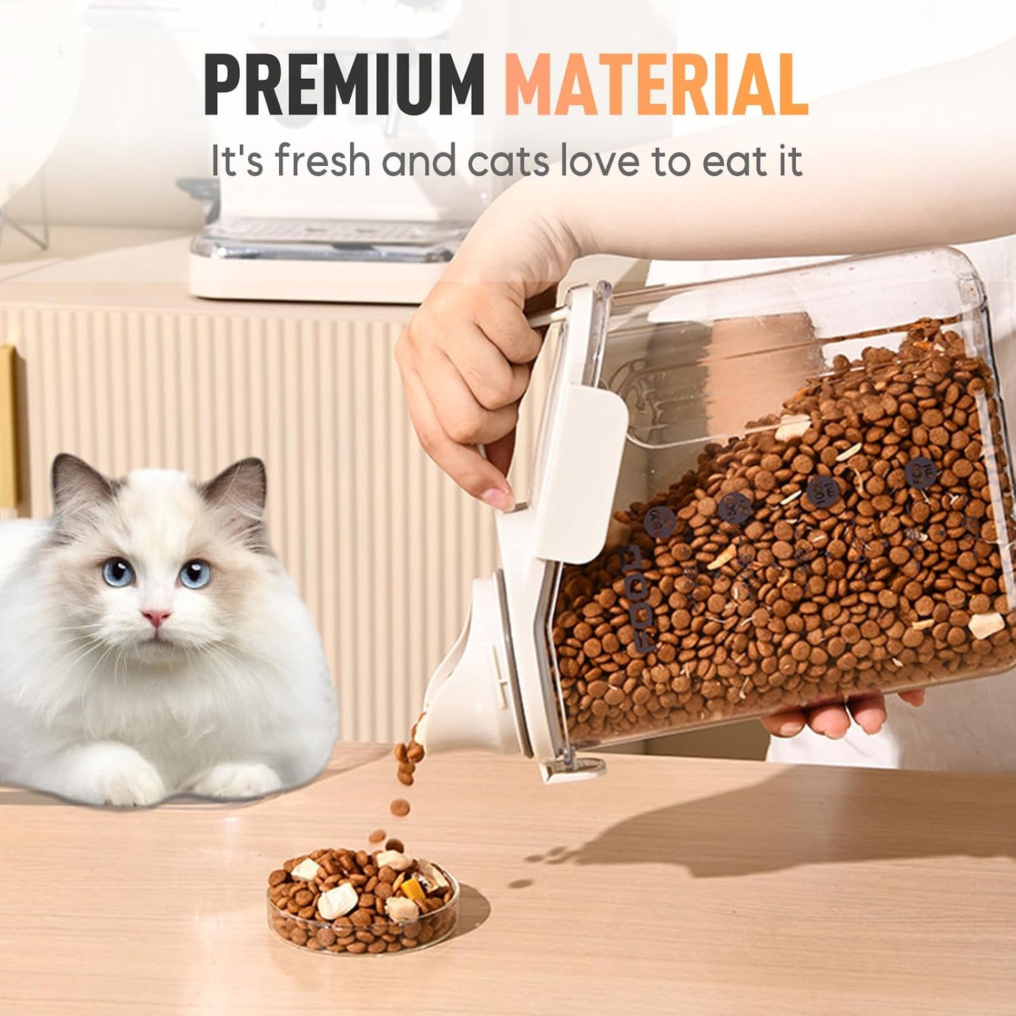 Clear Airtight Food Storage Containers, Transparent Cereal Dry Food Storage with Pouring Spout, for Flour, Sugar and Cereal (54oz Blue)