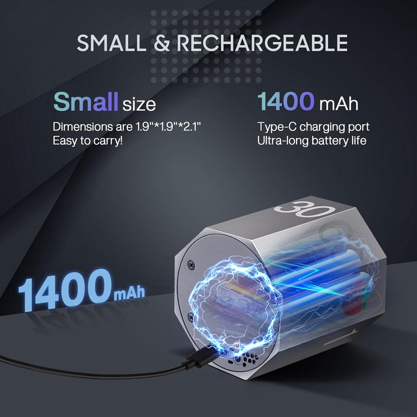 Digital Pomodoro Timer,Frosted Metal Productivity Cube Timer,1.8 in LED Digital Large Screen and Auto-Rotating Display,1/3/5/10/25/30/60min & Custom Time, Silent & Alarm,for Office, Study, Work(Grey)