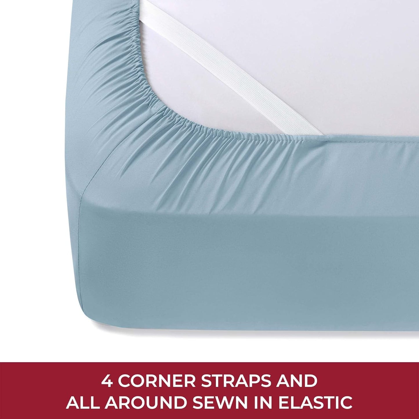 Mellanni RV Short Queen Sheets - 4 PC Iconic Collection Bedding - Hotel Luxury, Extra Soft, Cooling Bed Sheets - Deep Pocket up to 10 inch (RV/Short Queen, Blue Hydrangea)