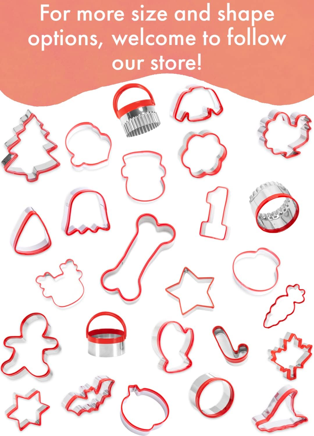 3Pcs Fluted Round Cookie Cutters - 2" & 2.6" & 3", Heavy Duty Food-Grade Stainless Steel, Mini Biscuit Cutter, Unique Design with Protective Red Top PVC