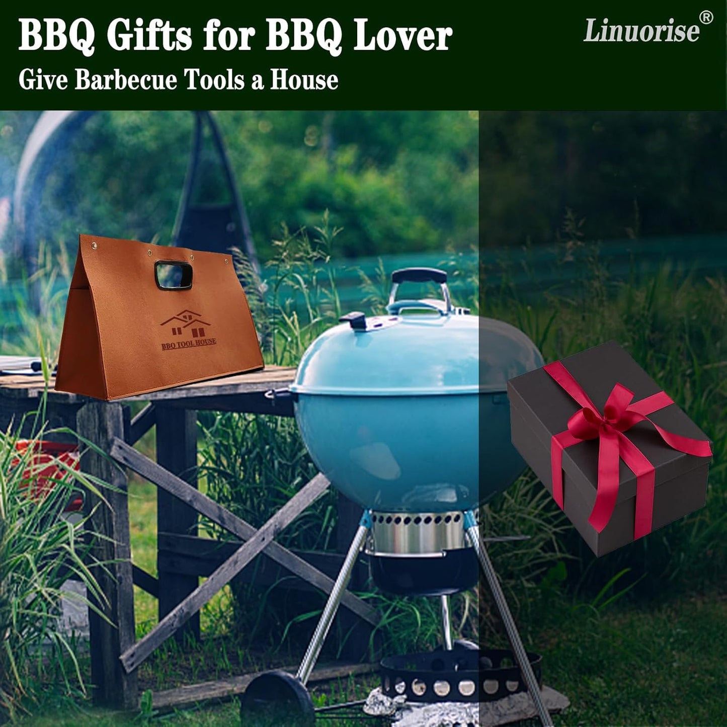 Grill Accessory Storage Bag; BBQ & Grill Tools Organizer; Men's BBQ Gifts(MaterialThickened Felt Cloth)