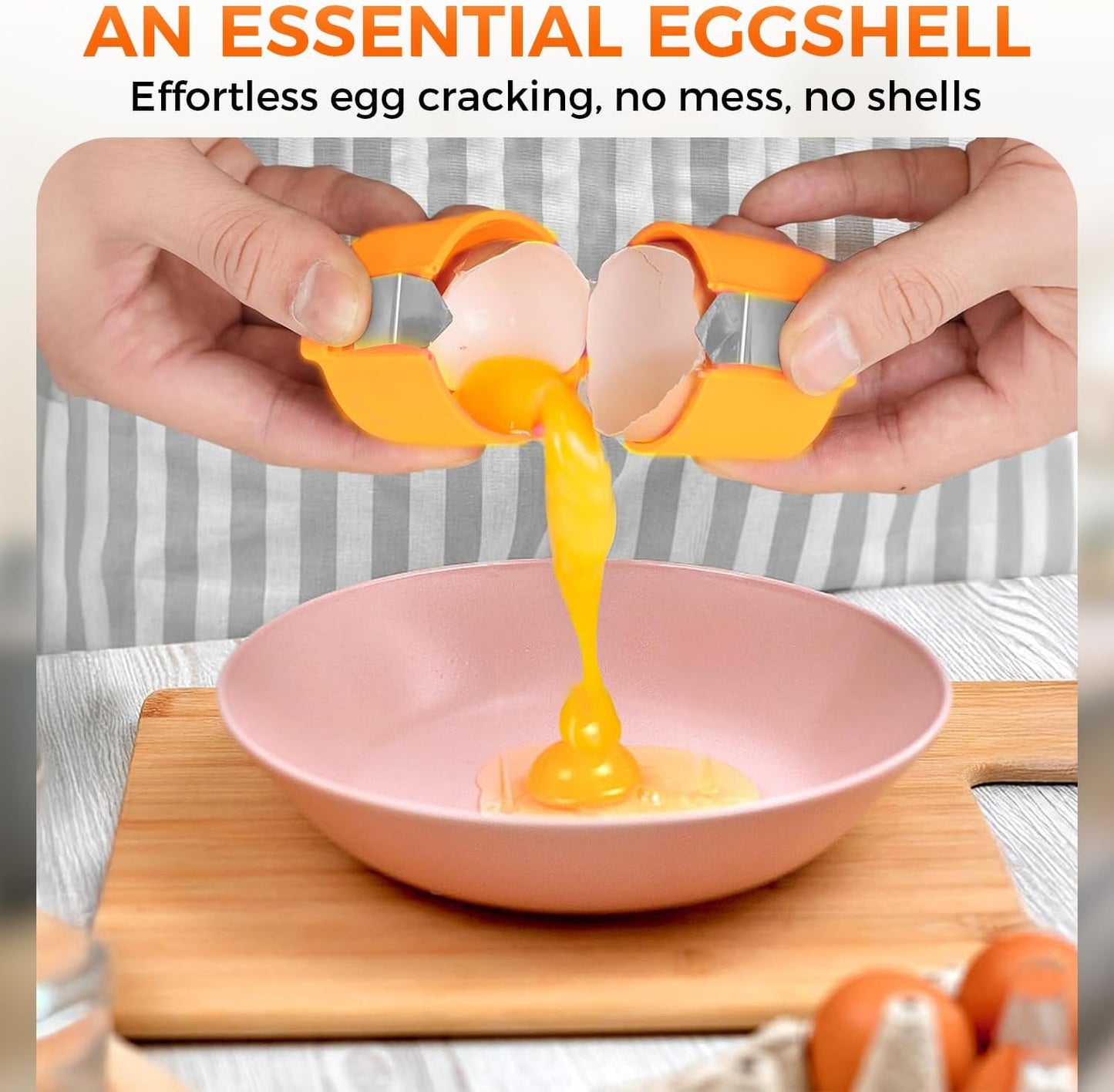 Egg Cracker Tool | Easy Shell Egg Opener | Handheld Egg Seperator Tool | Perfect for Baking, Scrambled Eggs & Omelets – No Mess, No Shell Pieces (Yellow - 1 Pc)