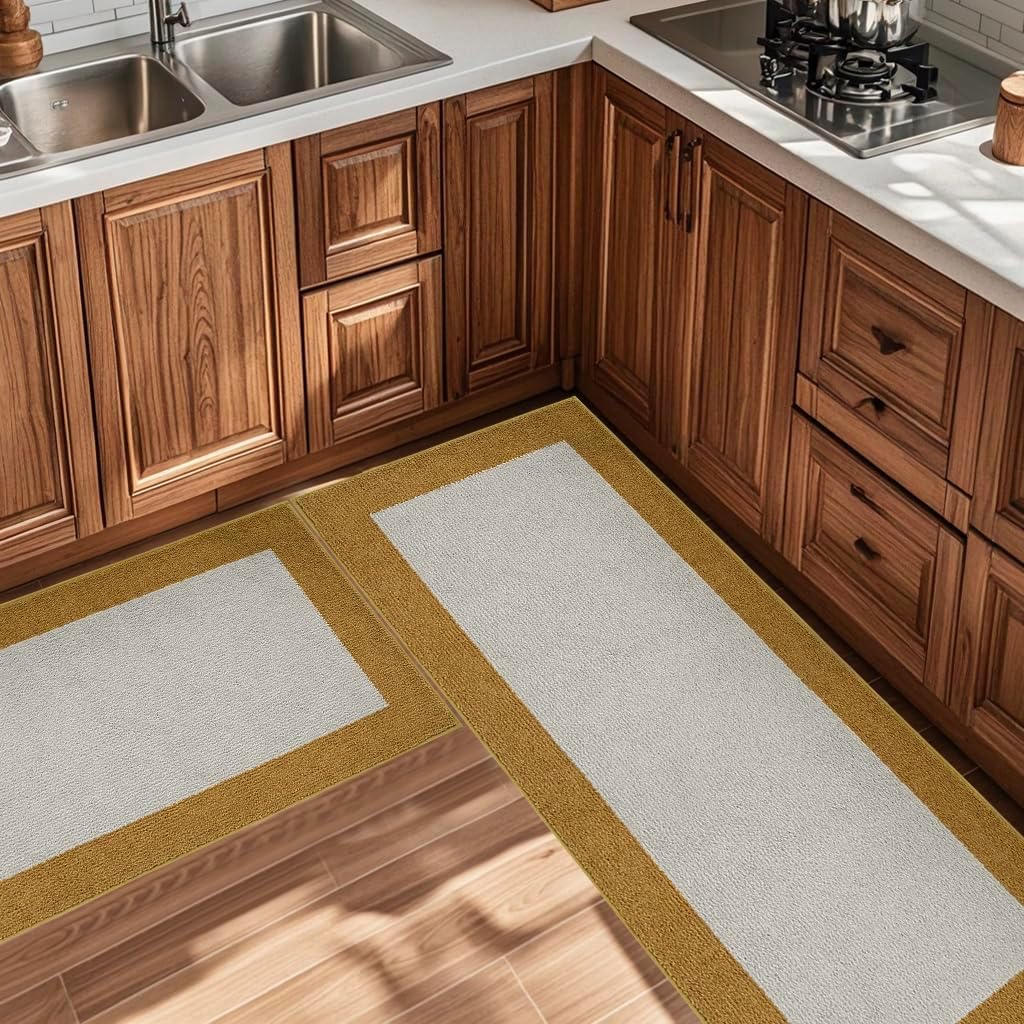 Machine Washable Throw Rug 24" x 36", Non Slip Kitchen Mat for Floor, Absorbent Entryway Rug for Kitchen, Bathroom, Door