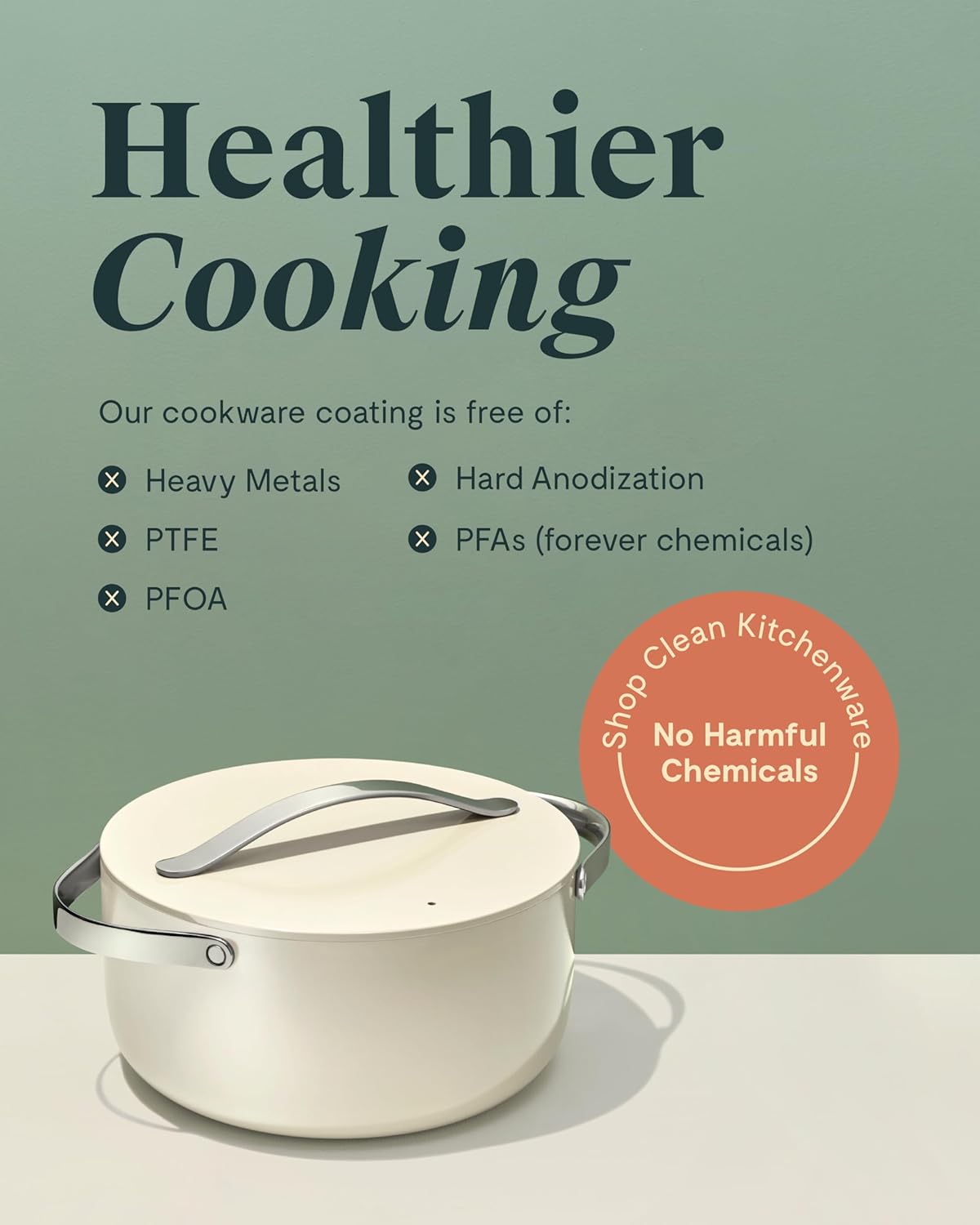 Caraway Nonstick Ceramic Dutch Oven Pot with Lid (6.5 qt, 10.5") - Non Toxic, PTFE & PFOA Free - Oven Safe & Compatible with All Stovetops (Gas, Electric & Induction) - Navy